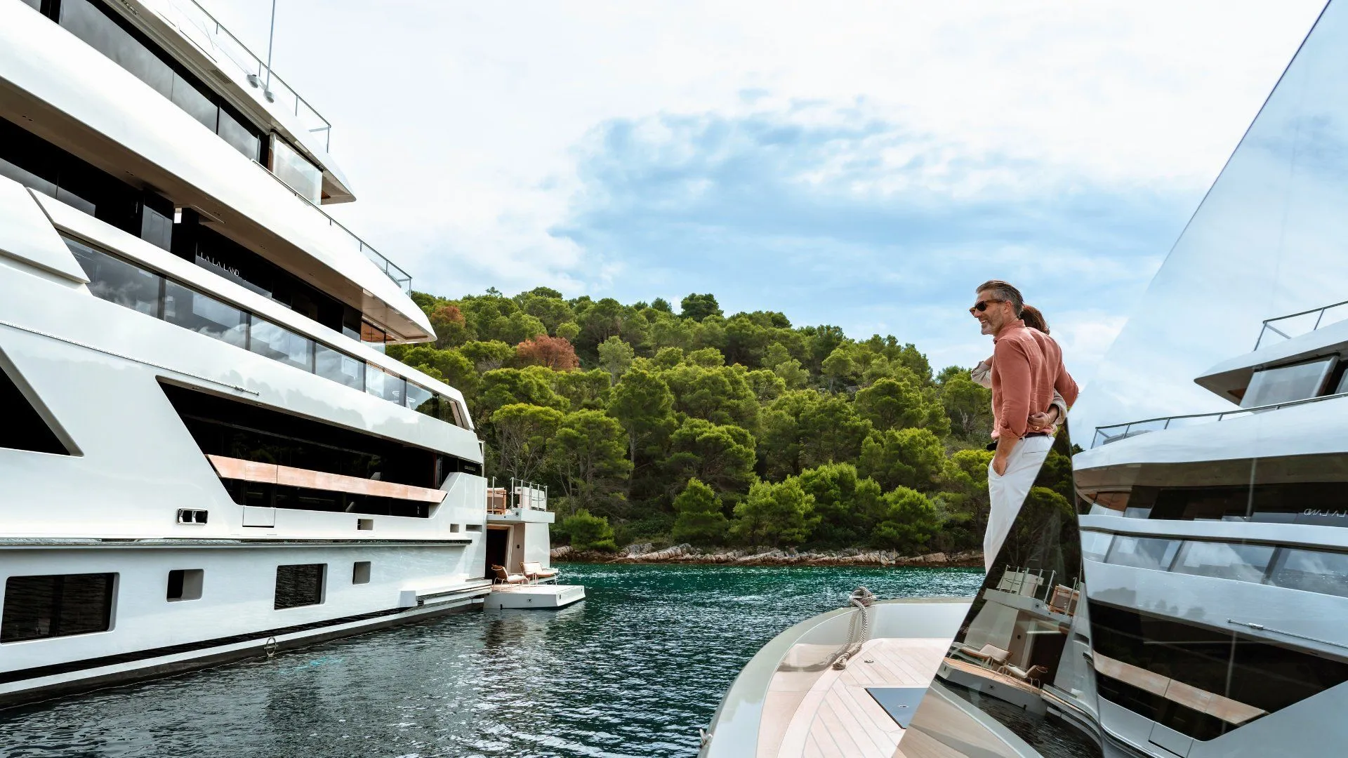 Luxury yacht deck overlooking the Adriatic